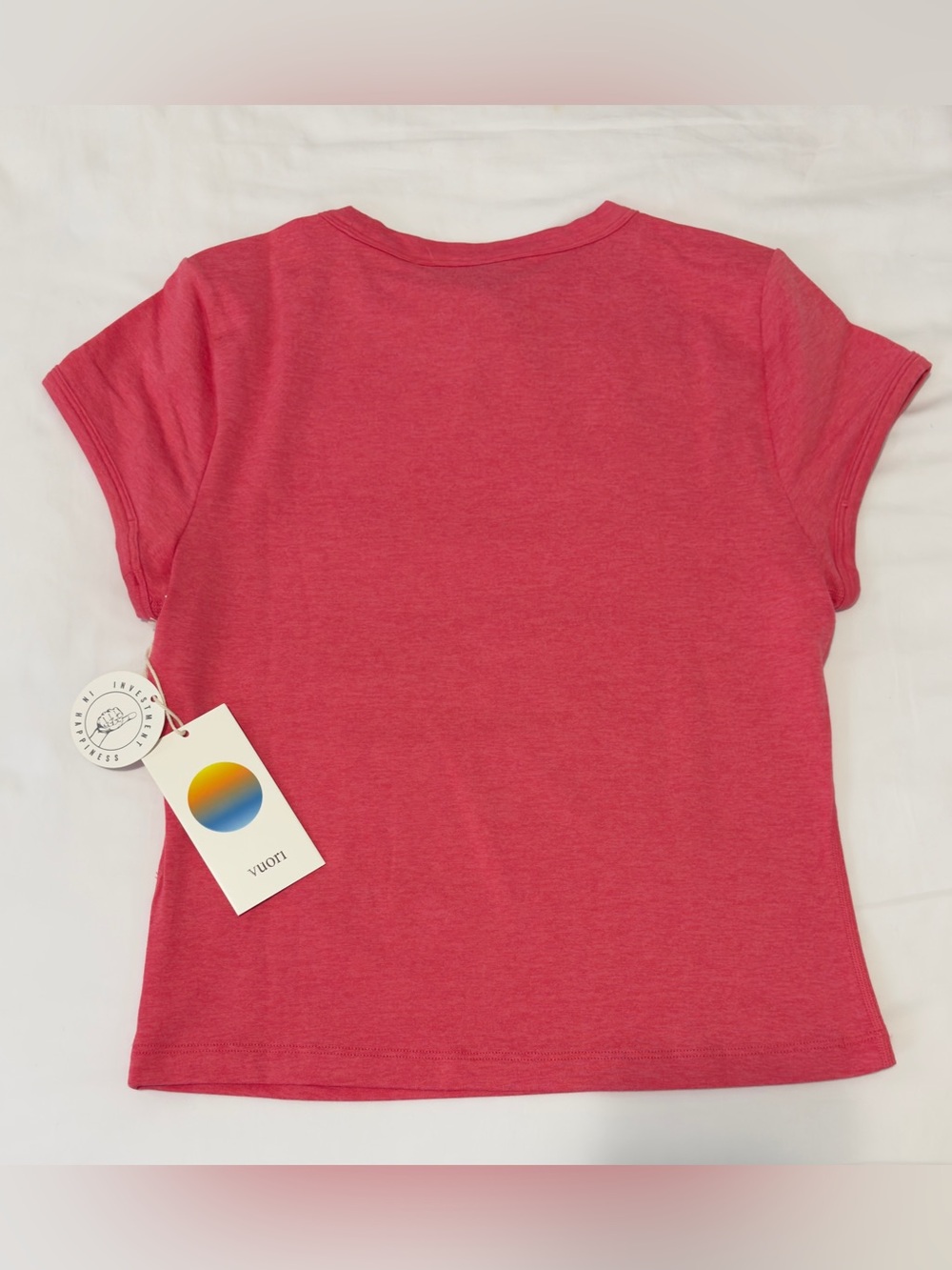 Vuori Halo Baby Tee Sunset Pink Heather NEW - Picture 2 of 6